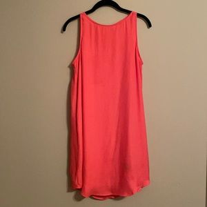 Coral satin dress